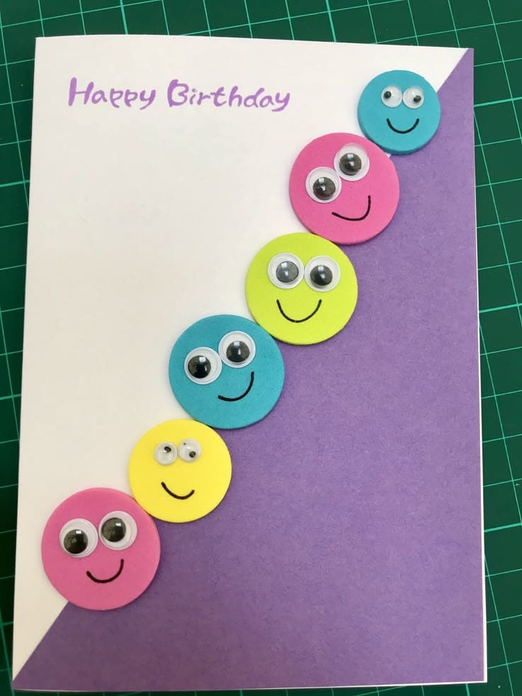 Cheerful Smiley Face Birthday Card DIY