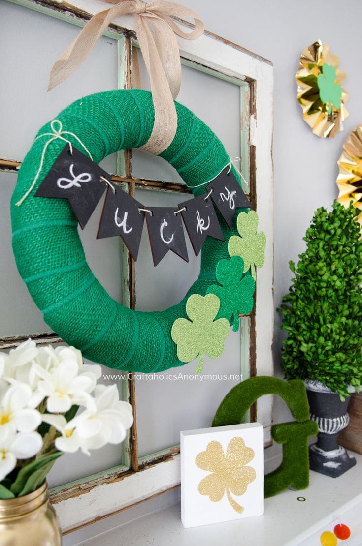 Charming DIY Lucky Shamrock Wreath