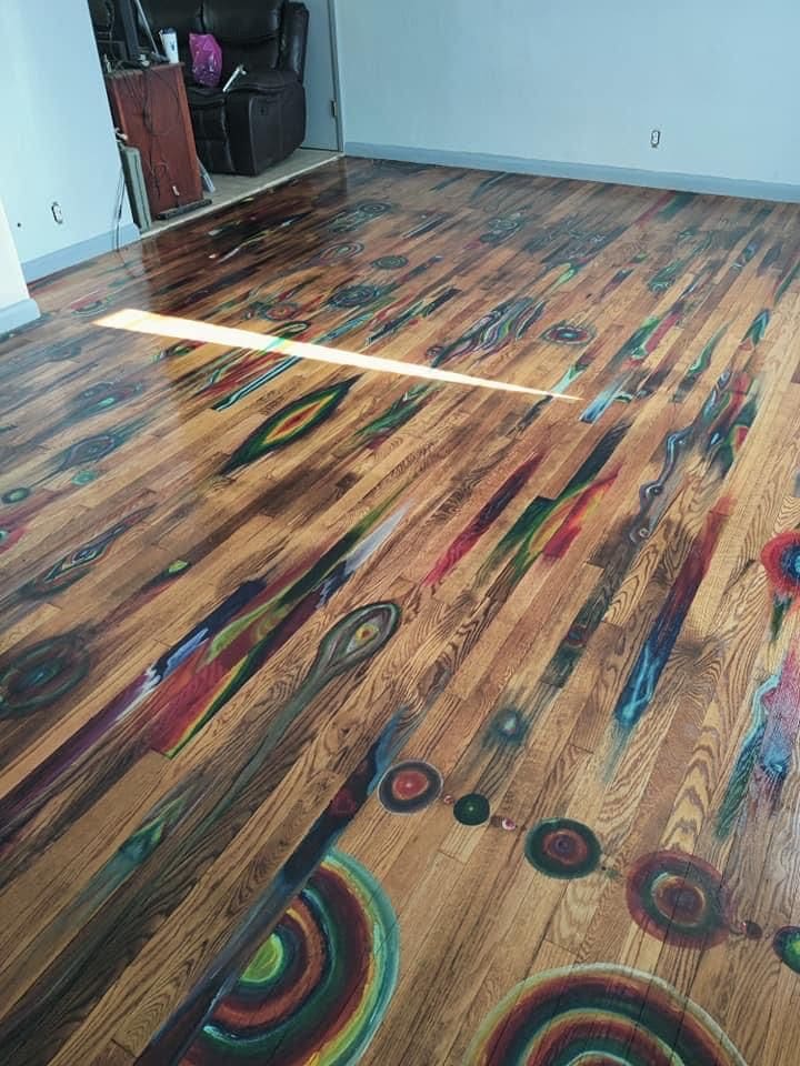 Psychedelic Resin Inlay Hardwood Floor