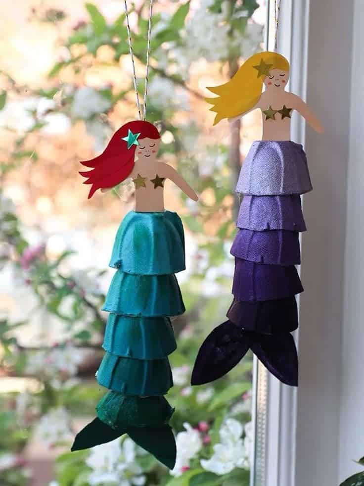 Egg Carton Mermaid Danglers