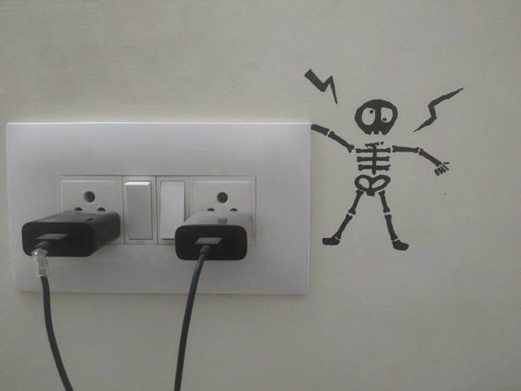Hilarious Shocked Skeleton Switchboard Art