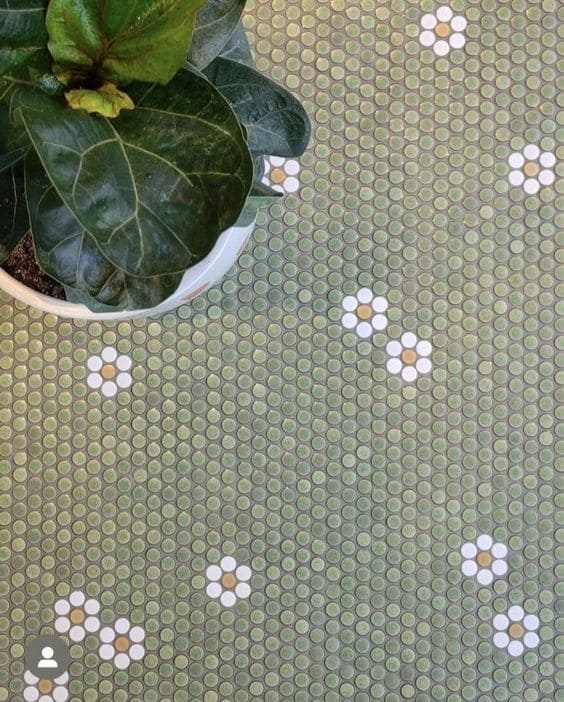 Daisy Dot Penny Tile Floor