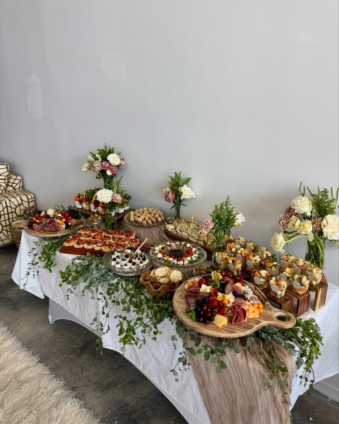 Elegant Greenery Christmas Grazing Spread