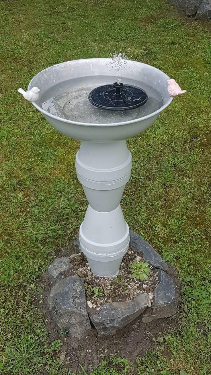 Tiered Pot Fountain Birdbath