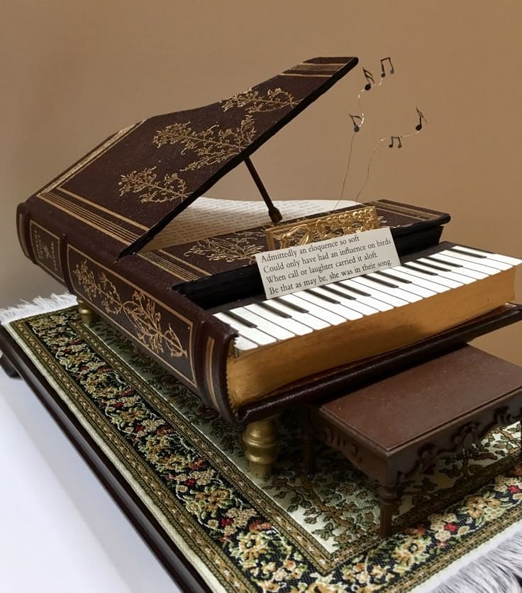 Elegant Grand Piano Book Display