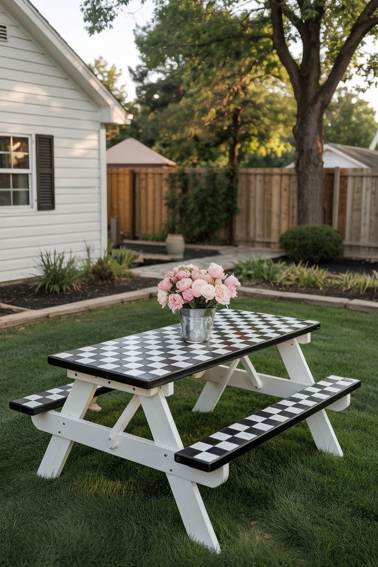 Checkerboard Picnic Table