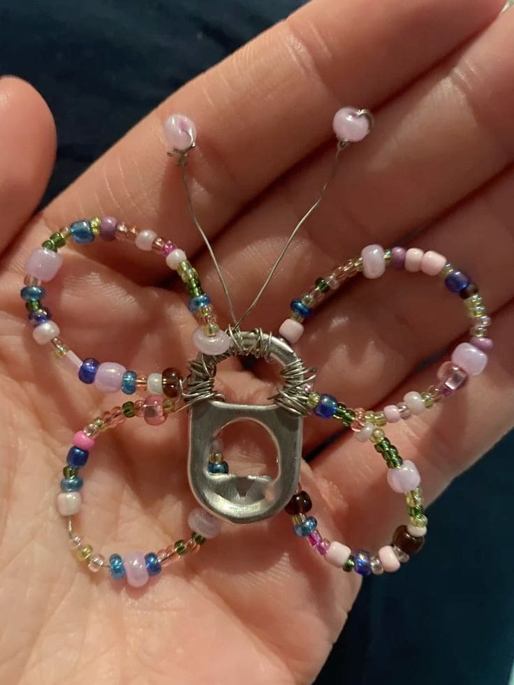 Soda Tab Beaded Butterfly