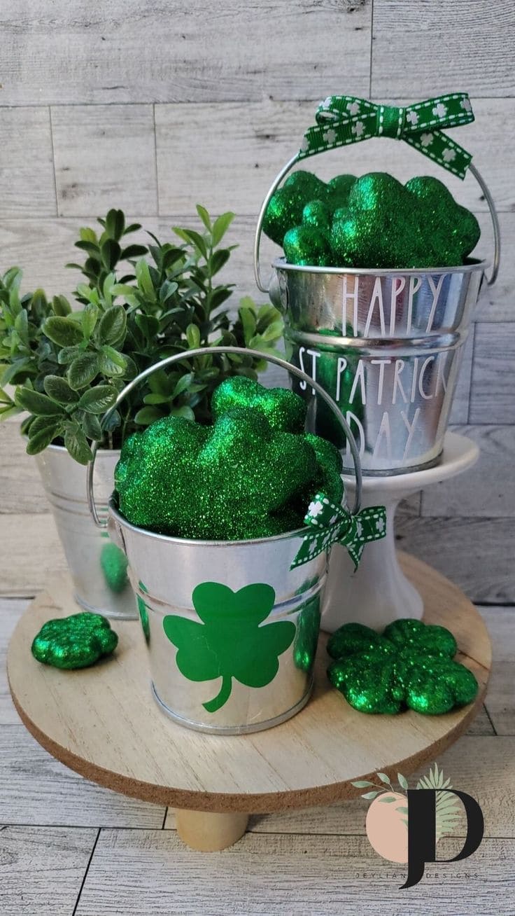 Glittery Shamrock Buckets for Festive Charm