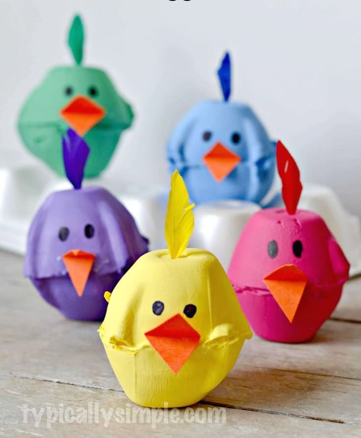 Spring Chick Egg Carton Craft