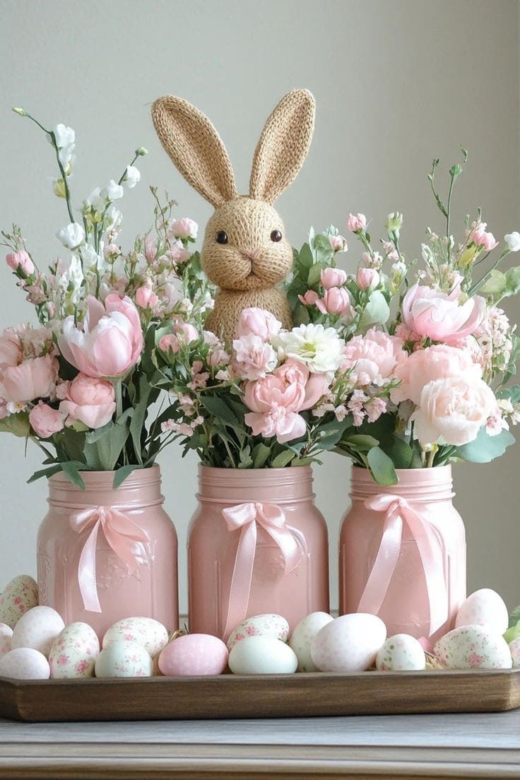 Delightful Spring Bunny Jar Bouquet