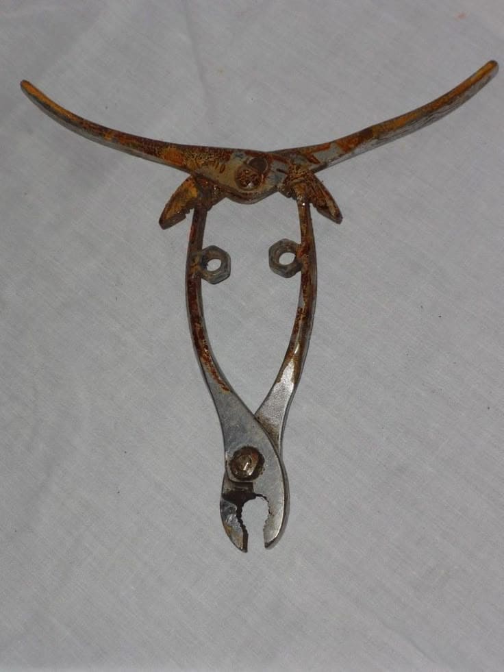 Rustic Longhorn Wall Art from Old Tools