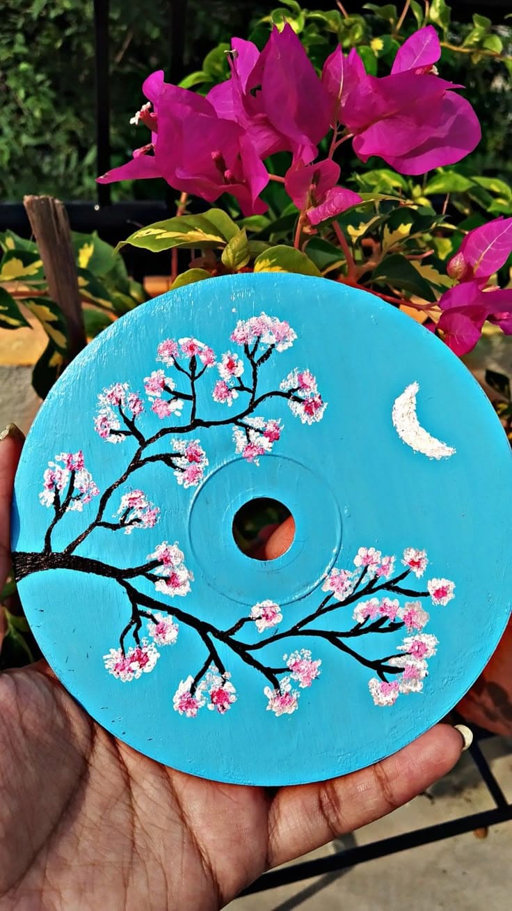 Dreamy Cherry Blossom Vinyl Painting