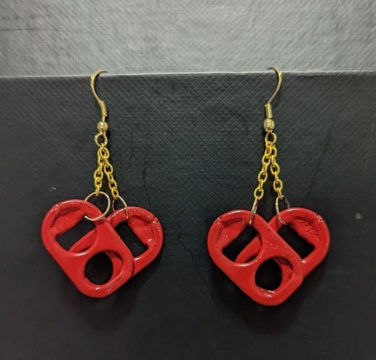 Soda Tab Heart Earrings