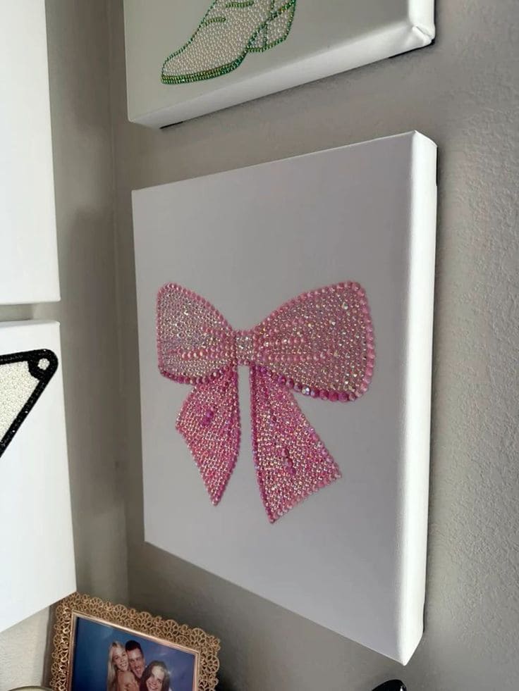 Dazzling Canvas Art With Jewelry Accents