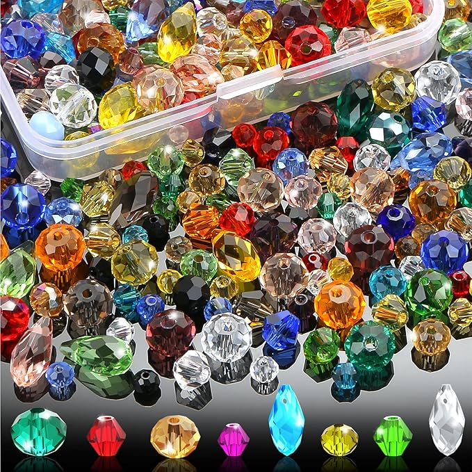 ASSORTED CRYSTAL GLASS BEADS