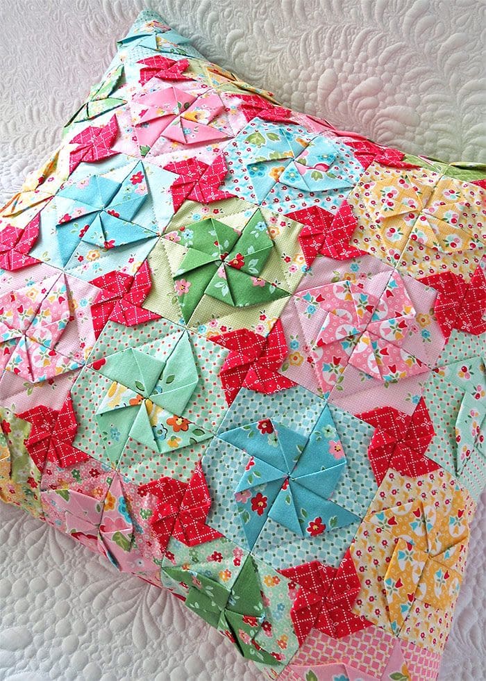 Folded Pinwheel Quilted Pillow