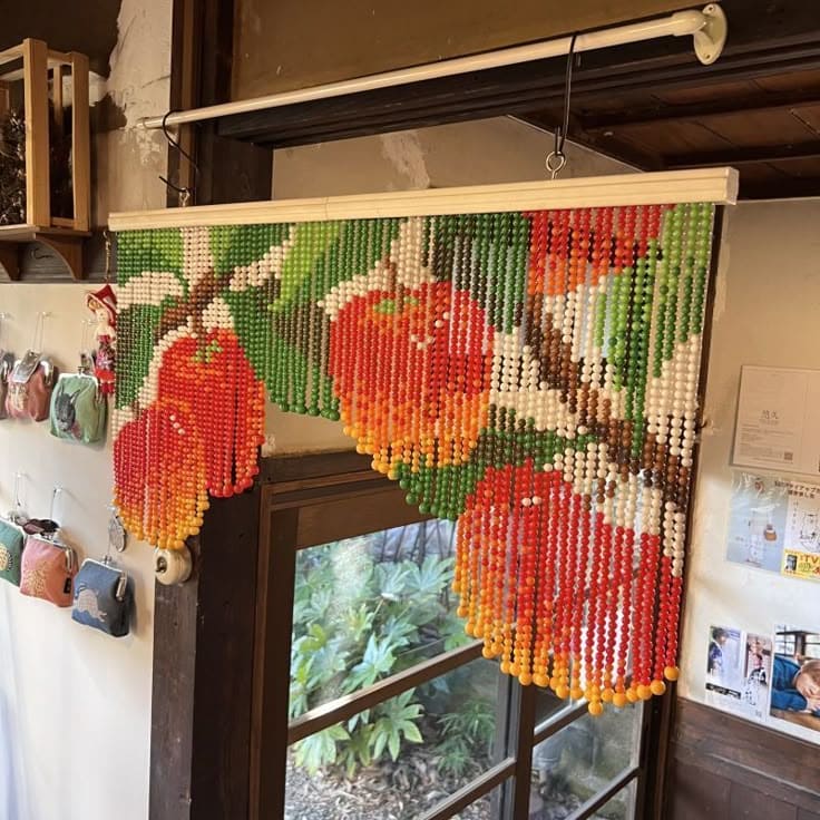 Vibrant Fruit Bead Curtain for Rustic Charm