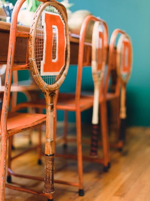 Vintage Tennis Racket Chair Accents