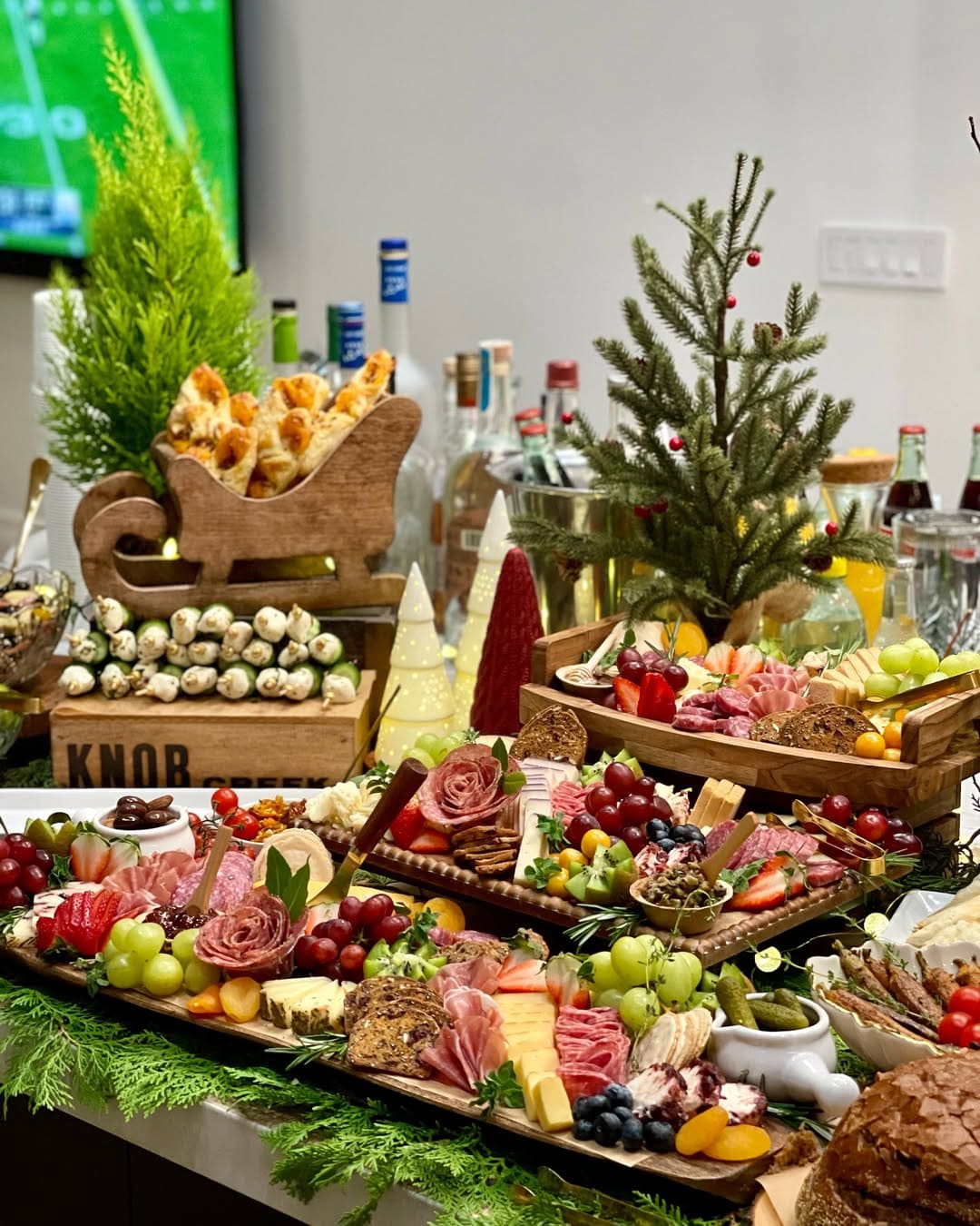 Festive Grazing Table with Holiday Charm