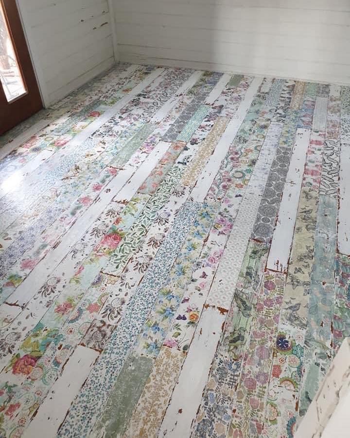Vintage Patchwork Paper Floor
