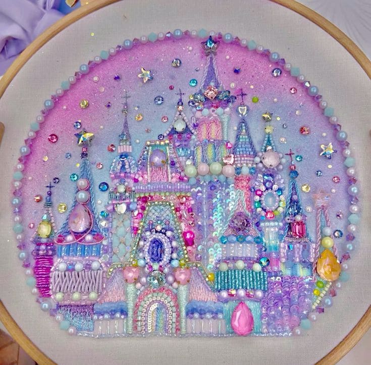 Whimsical Beaded Fairy Tale Castle