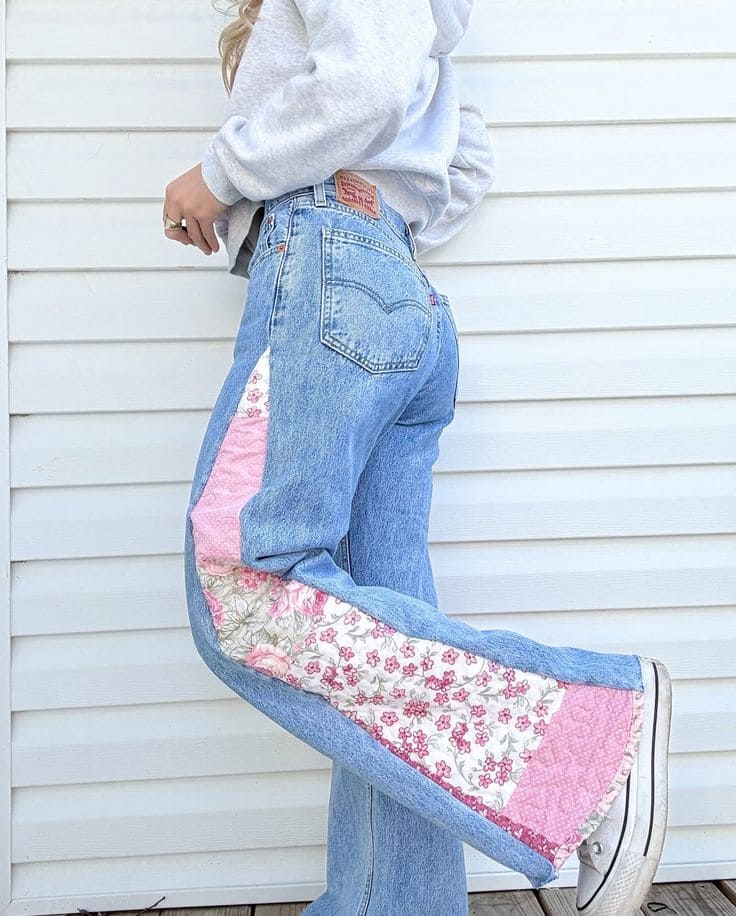 Boho Patchwork Flare Jeans