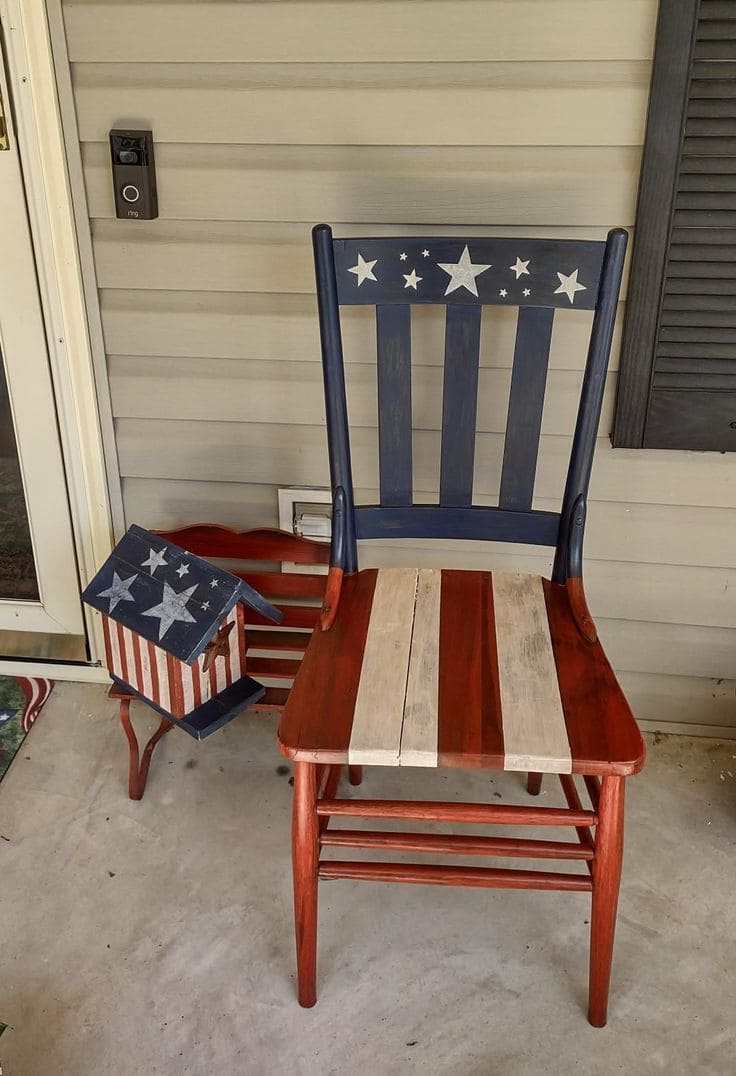 Patriotic Porch Chair Makeover