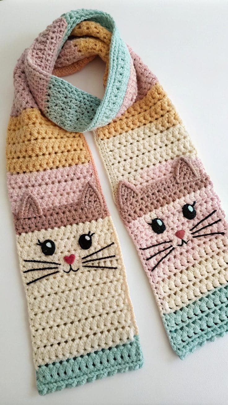 Crochet Cat Scarf