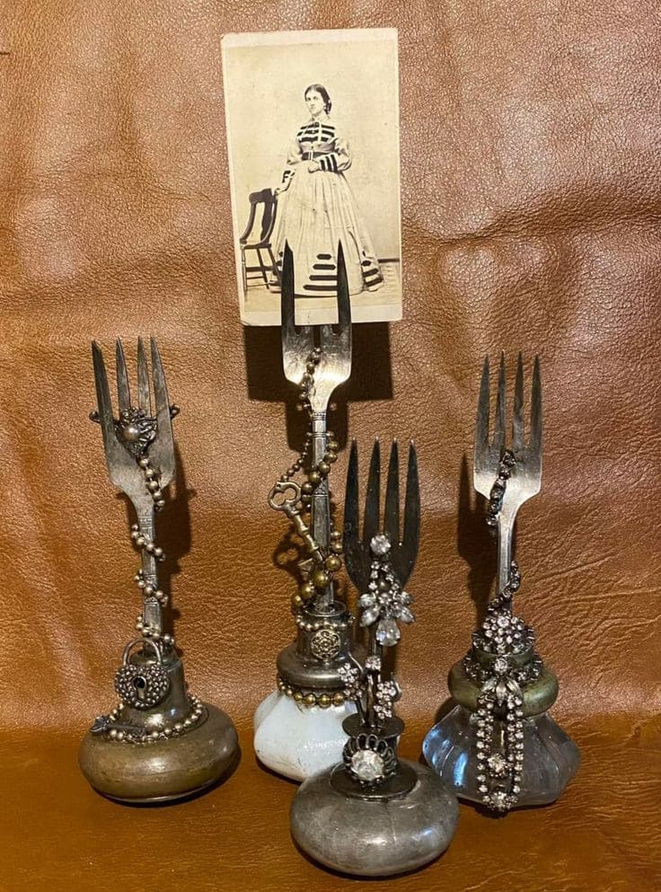 Victorian Charm Fork Stands for Photos or Jewelry