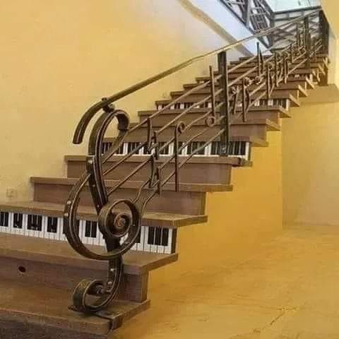 Harmonious Piano Key Stairway Art