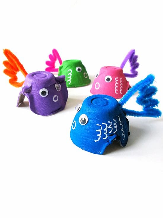 Colorful Egg Carton Fish
