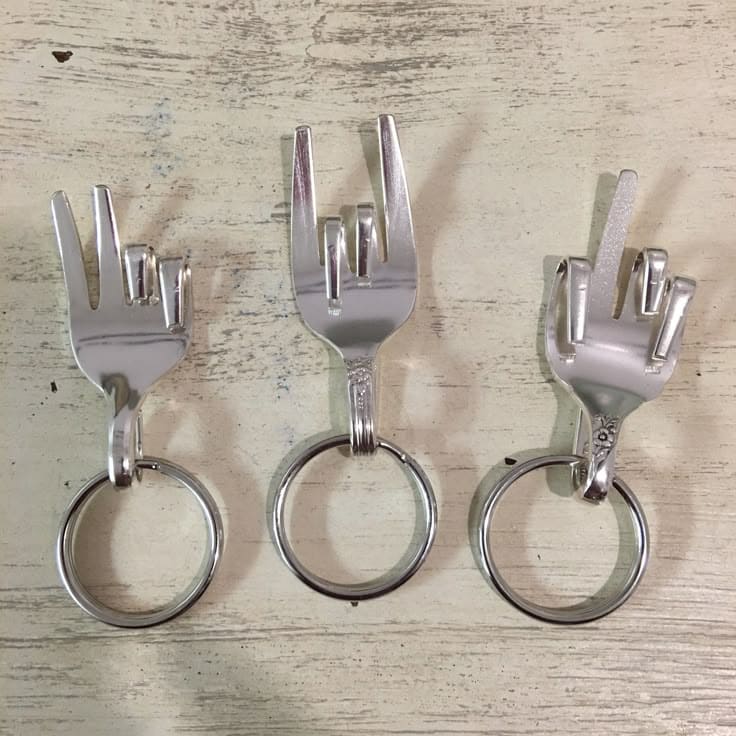Fork Hand Keychains