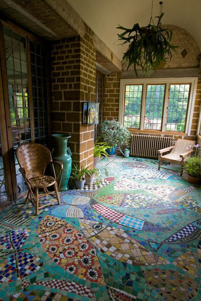Whimsical Garden Mosaic Floor