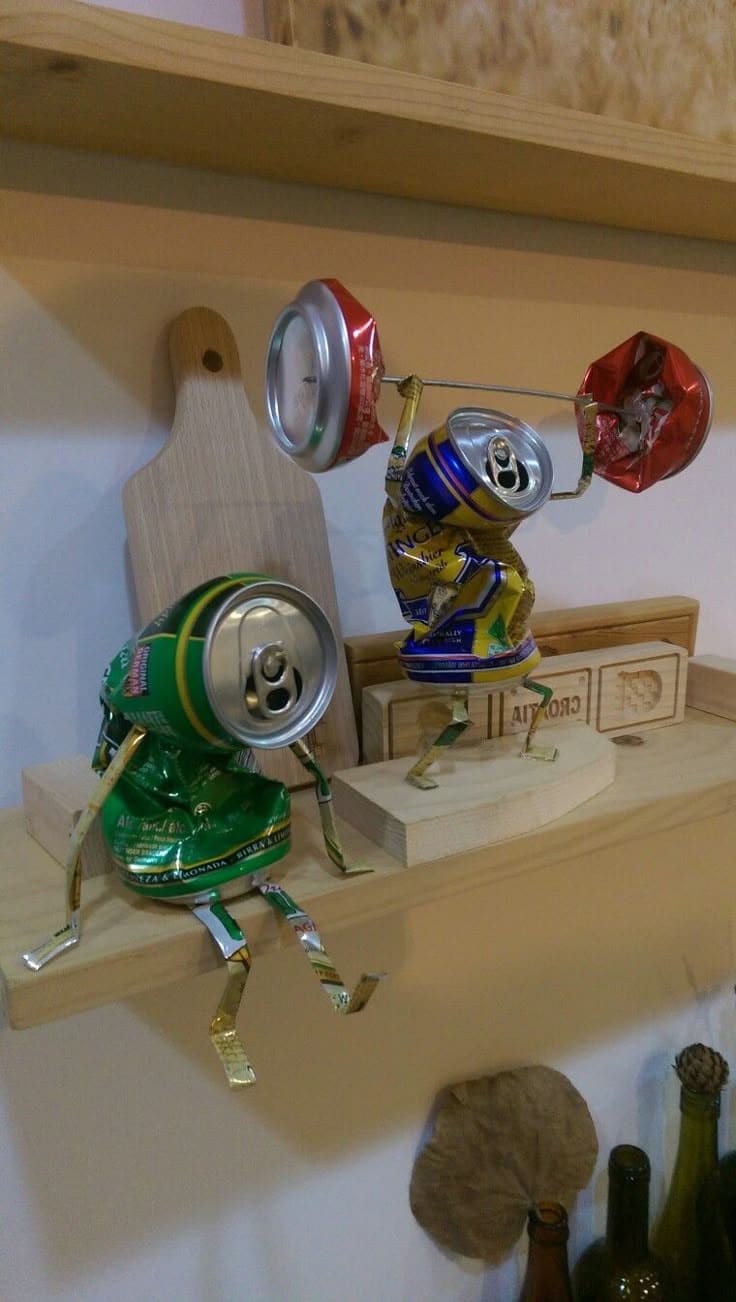 Hilarious Soda Can Weightlifters Decor