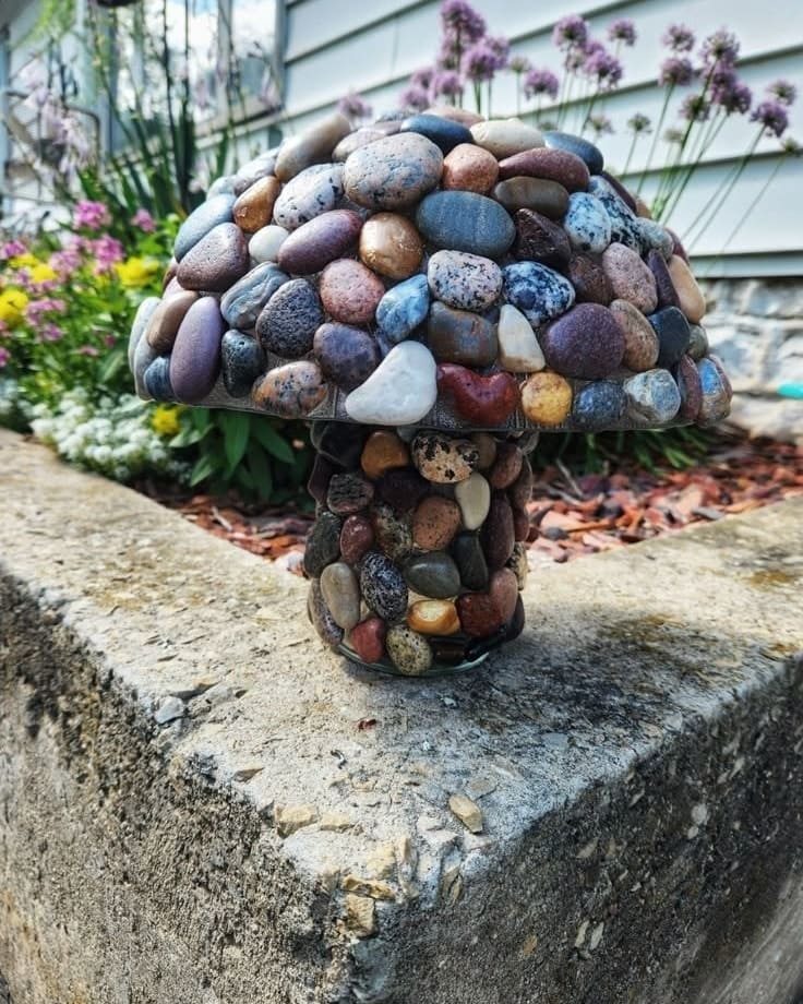 River Rock Garden Mushroom