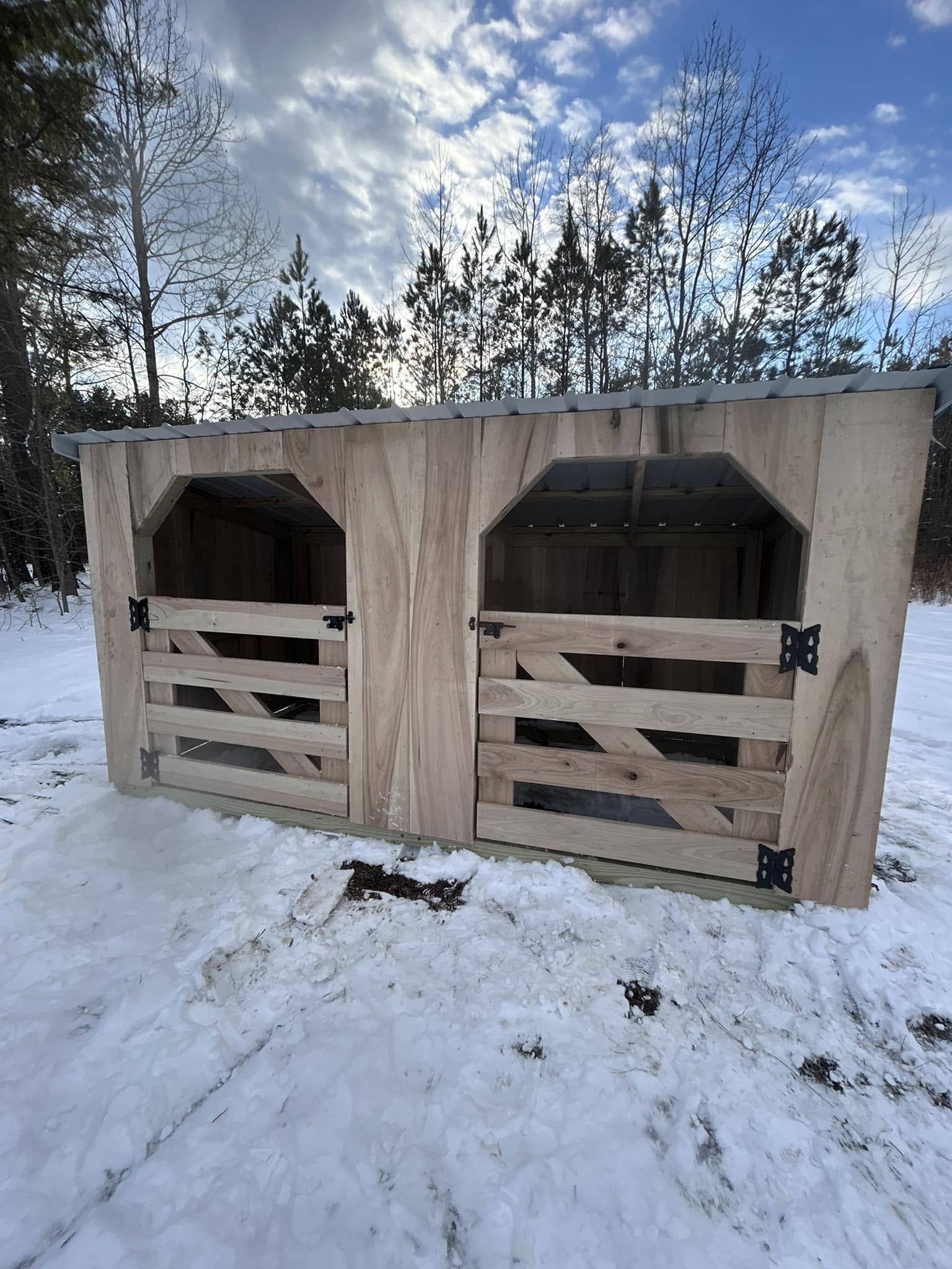 Double-Stall Winter Goat Shelter