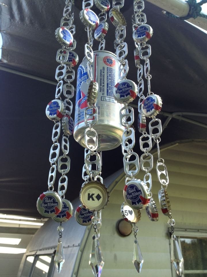 Rustic Bottle Cap Wind Chime Charm