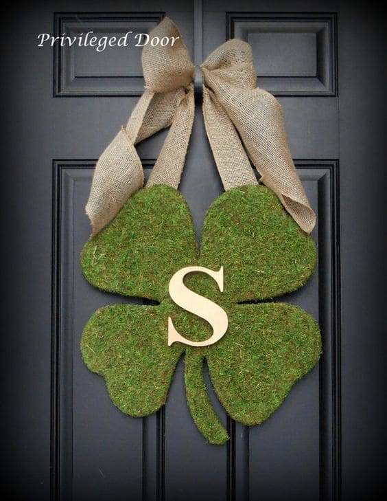 Lush Mossy Monogram Clover Grace Wreath