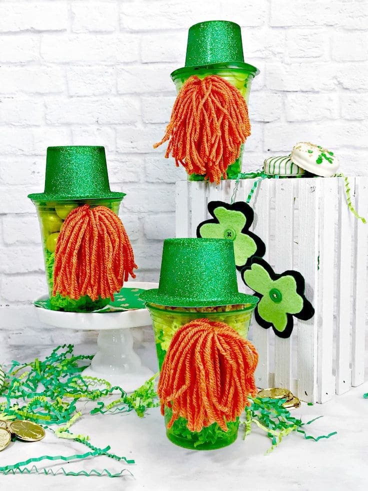 Cheerful St. Patricks Day Cup Gnomes