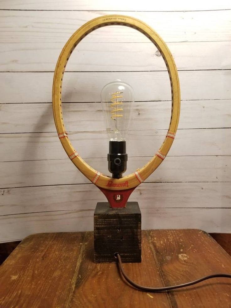Rustic Tennis Racket Table Lamp Twist