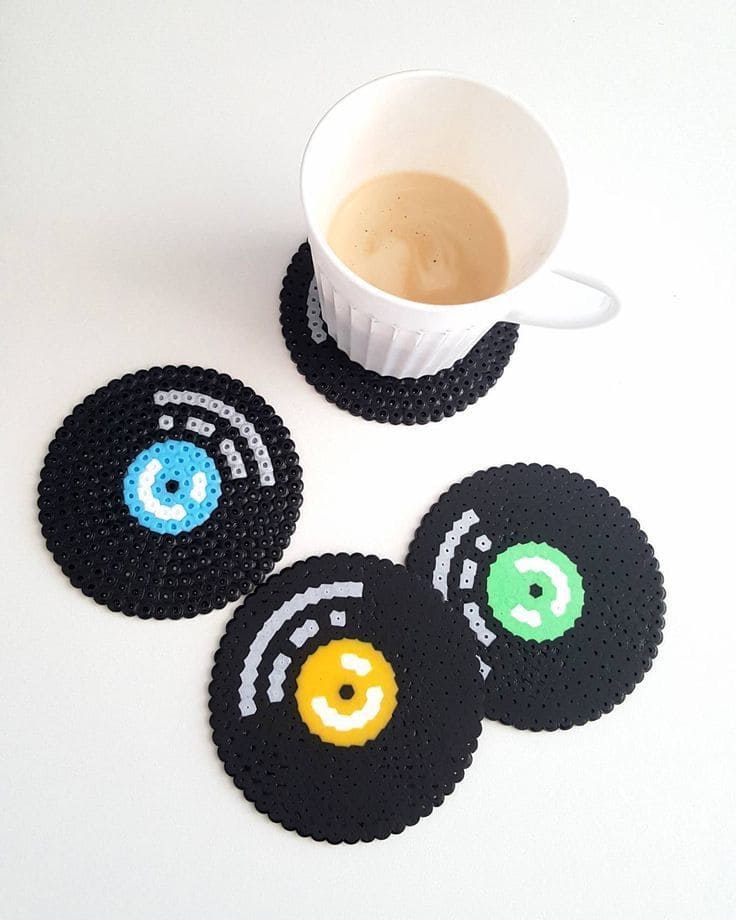 Retro Vinyl-Inspired CD Drink Coasters