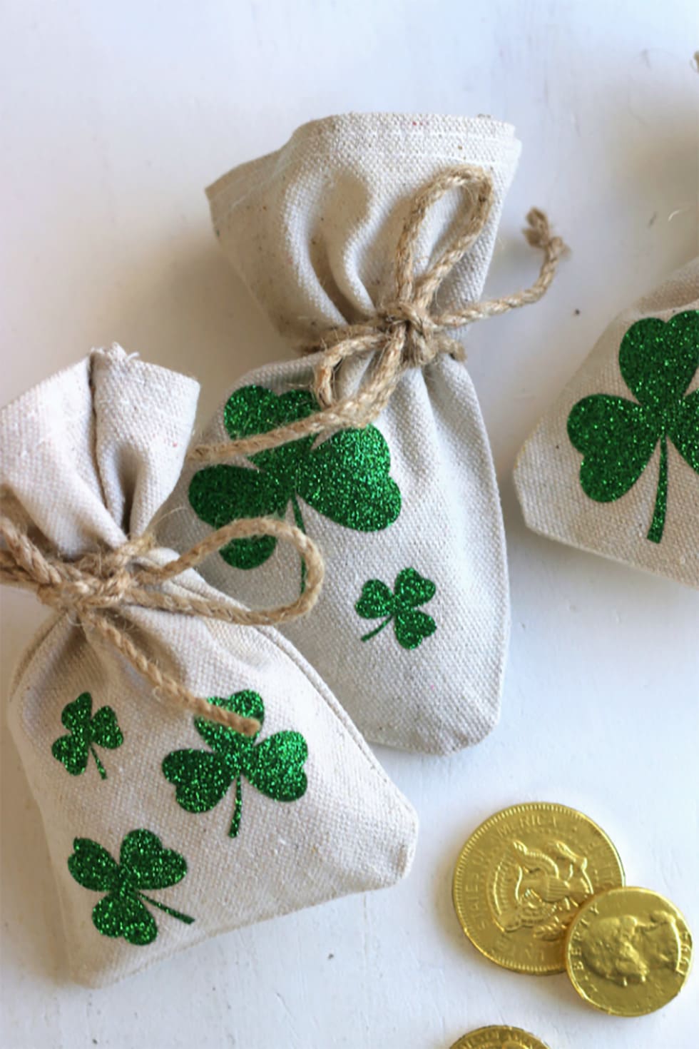 Charming St. Patricks Day Fabric Pouches
