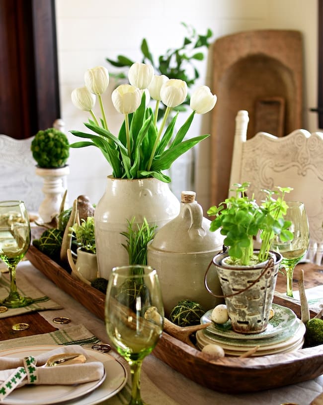 Rustic St. Patricks Day Table Centerpiece Joy