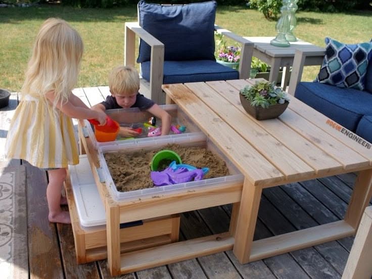 Stylish Patio Sandbox Coffee Table Design