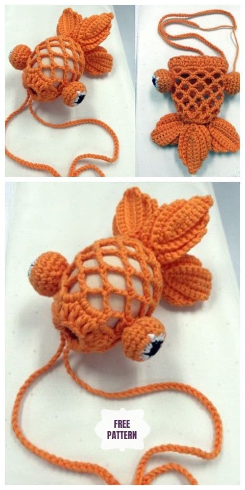Crochet Goldfish Pouch