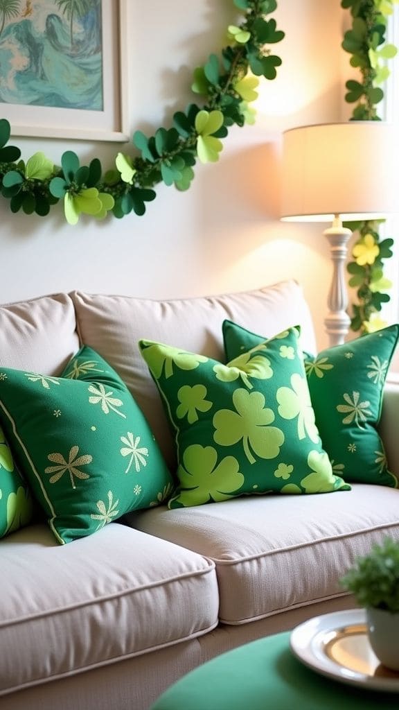 Charming Shamrock-Themed Living Room Decor