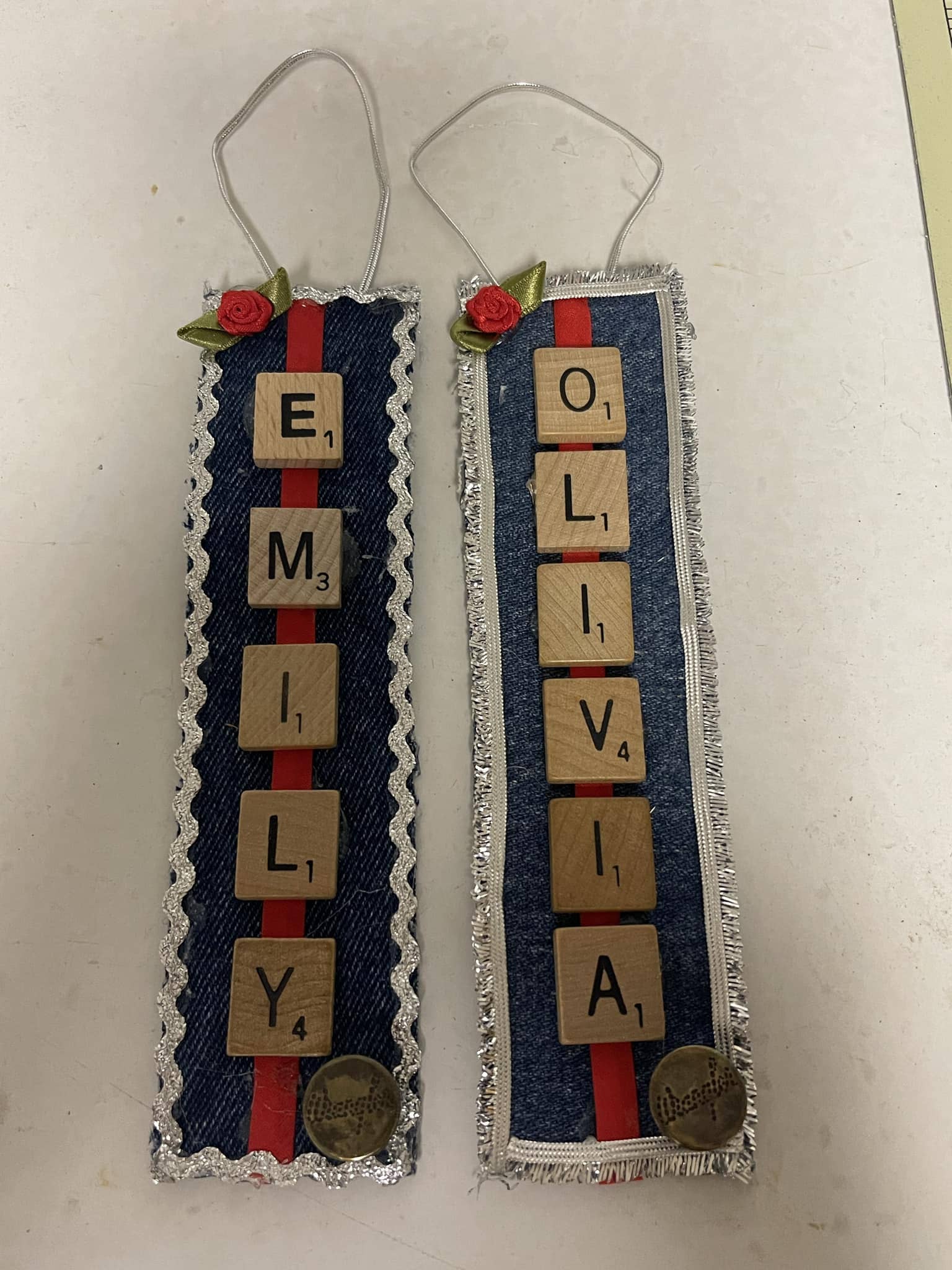 Personalized Denim Name Ornaments