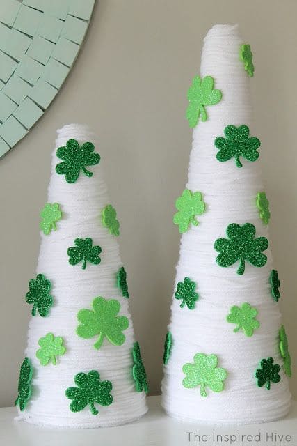 Charming Shamrock Yarn Trees for Festive Flair