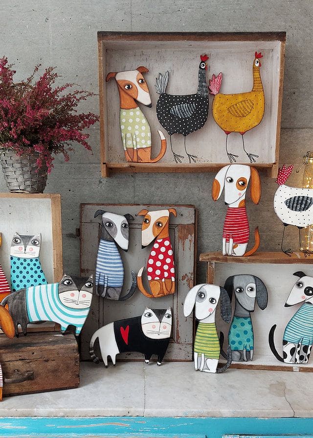 Whimsical Painted Animal Cutouts