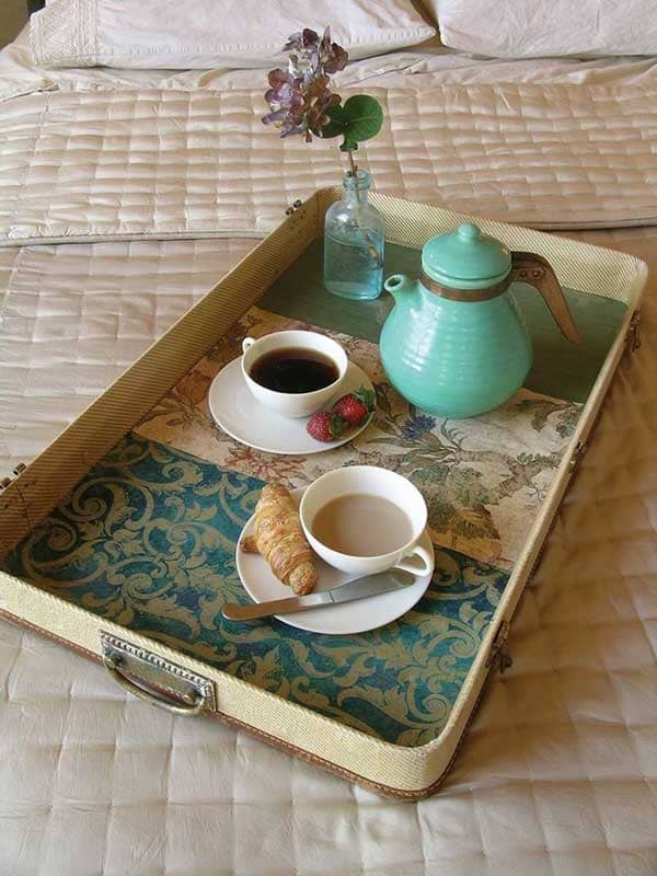Charming Suitcase Breakfast Tray